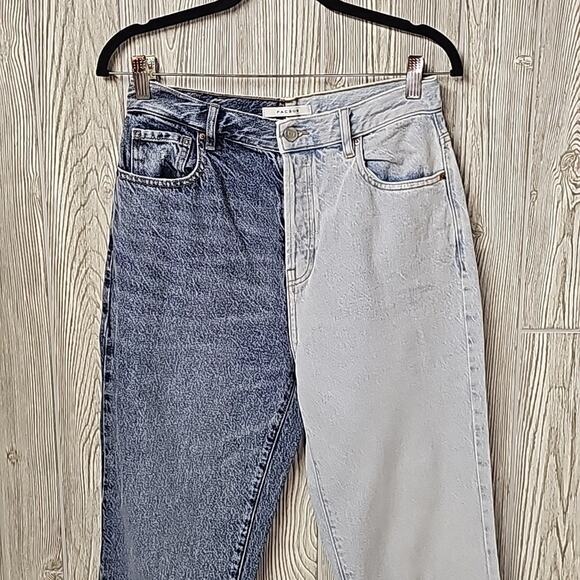 PACSUN 2 Tone Sided High Rise Straight Jeans Womens Size 27 - Picture 2 of 13